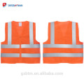 100% Polyester-Maschen-hohe Sicht-reflektierende Sicherheitsweste mit Reißverschluss ANSI / ISEA Standard-hallo Sicht-orange Arbeitsjacke